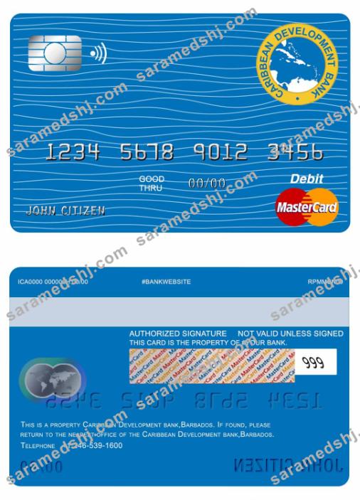 Barbados Caribbean Development bank master card